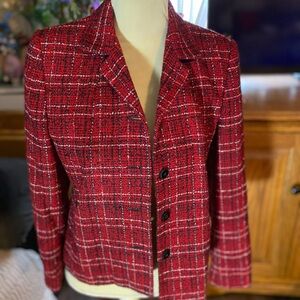 Express Design StudioRed Plaid Blazer